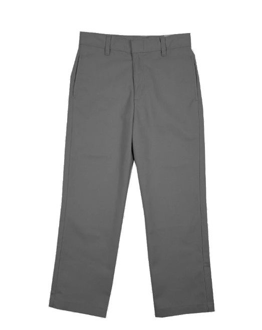 GIRLS/LADIES FLAT FRONT PANTS CHARCOAL GREY