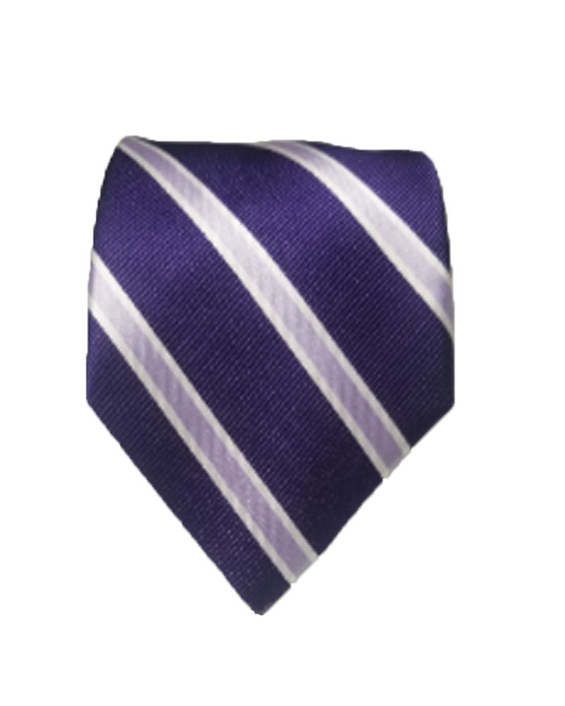 48" OPEN TIE-STANDARD STRIPE PURPLE/WH/ LT PURPLE