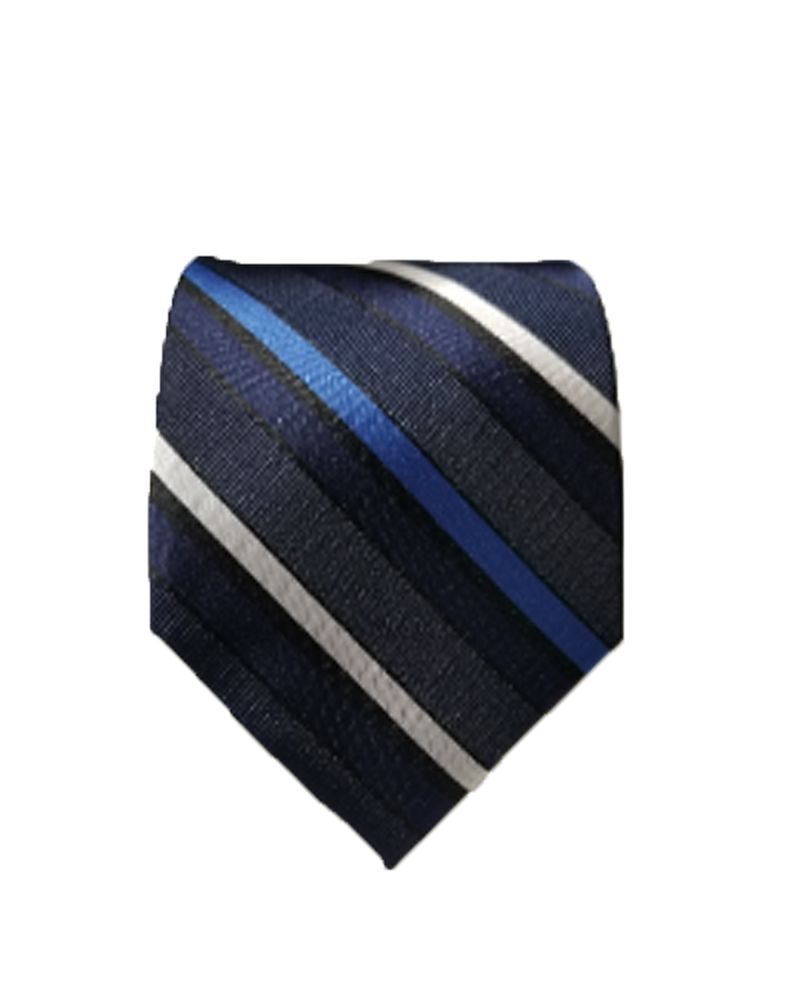 57" OPEN TIE-STANDARD STRIPE NAVY/BLACK/WHITE/ROYAL