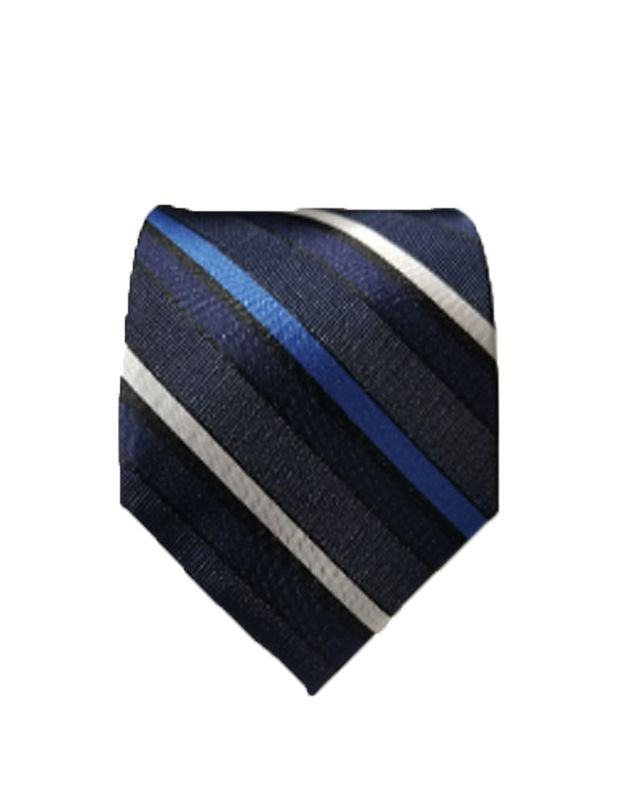 48" OPEN TIE-STANDARD STRIPE NAVY/BLACK/WHITE/ROYAL