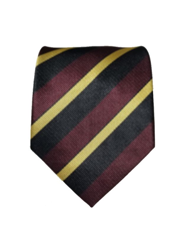 48" OPEN TIE-STANDARD STRIPE MAROON/GOLD/BLACK
