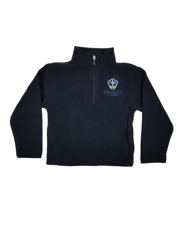 AVE MARIA CHRISTIAN 1/4 ZIP FLEECE NAVY