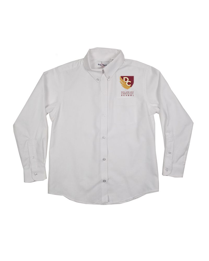 DELAWARE CHRISTIAN LADIES LS OXFORD BLOUSE