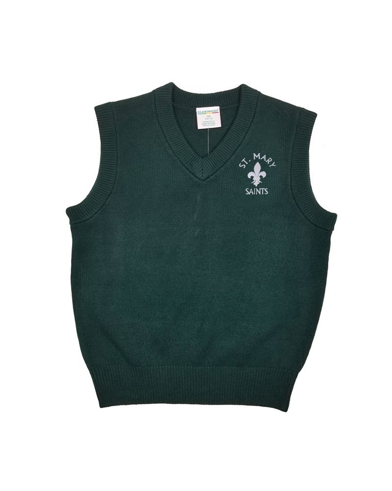 ST. MARY DELAWARE V/NECK SWEATER VEST GREEN