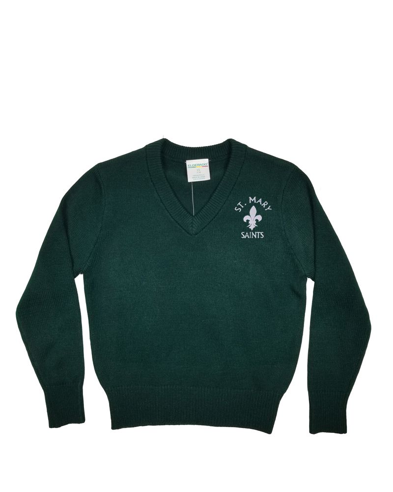 ST. MARY DELAWARE V/NECK PULLOVER SWEATER GREEN