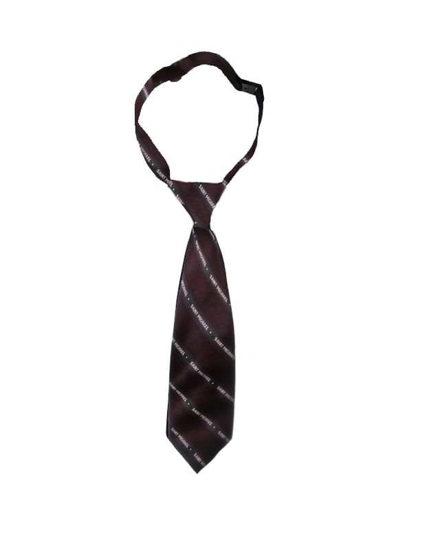 ST. MICHAEL WORTHINGTON BLACK/GREEN STRIPE READY MADE TIE 14in