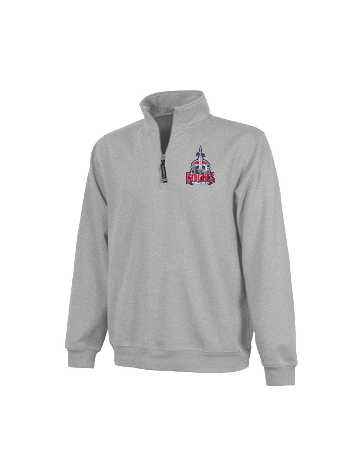 FAIRFIELD CHRISTIAN 1/4 ZIP SWEATSHIRT, Color: GREY, Size: YOUTH XS