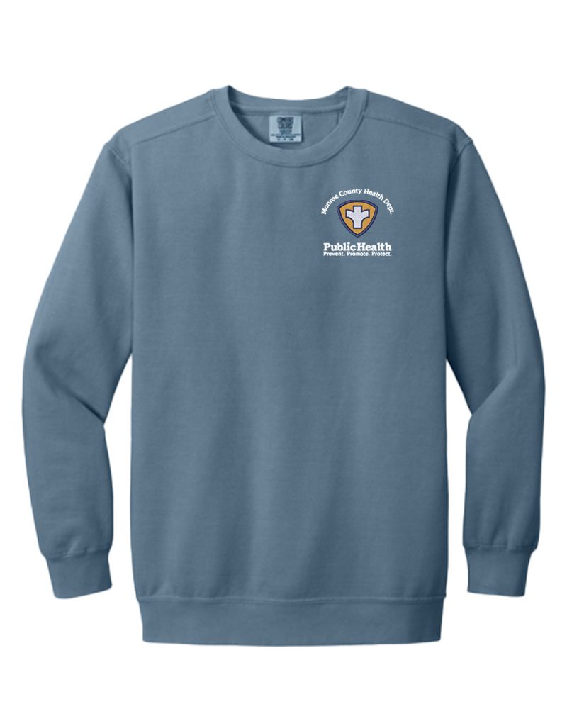 MCHD Comfort Colors Crewneck Sweatshirt, Color: Blue Jean, Size: Adult S