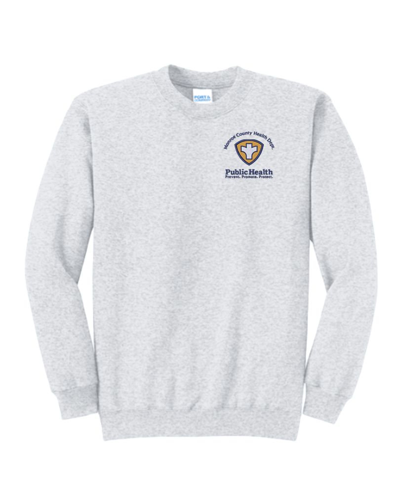 MCHD Port &amp; Co Fleece Crewneck Sweatshirt, Color: Ash, Size: Adult S