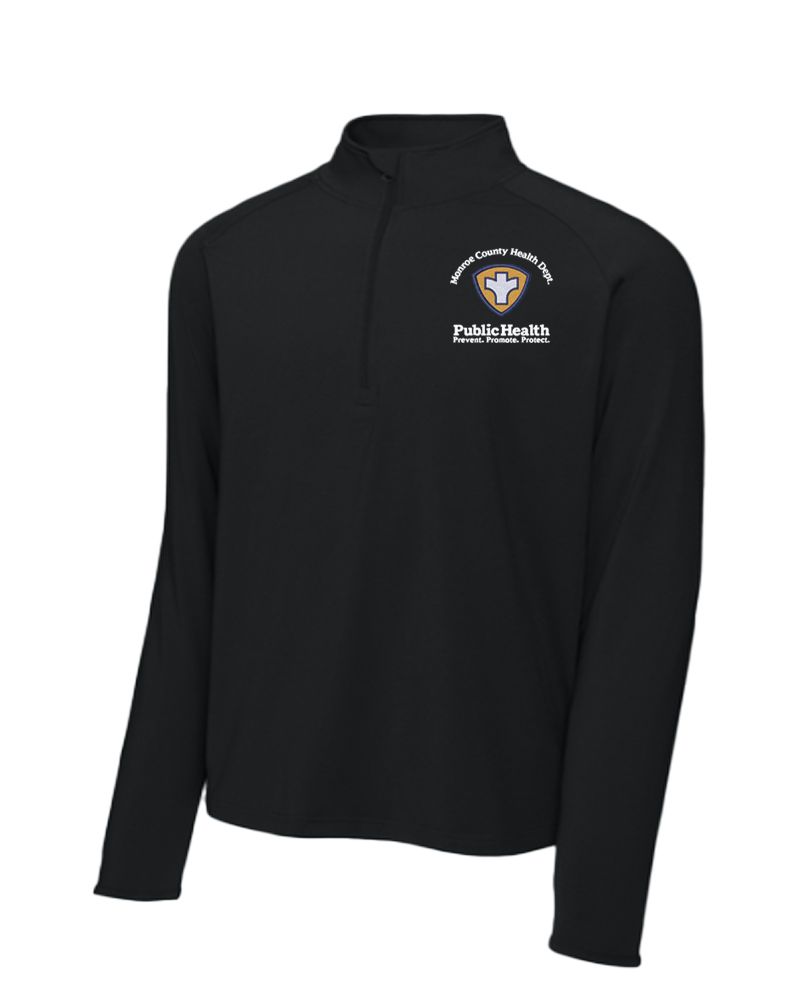 MCHD Sport-Tek Performance Stretch 1/4 Zip Pullover, Color: Black, Size: Adult XS