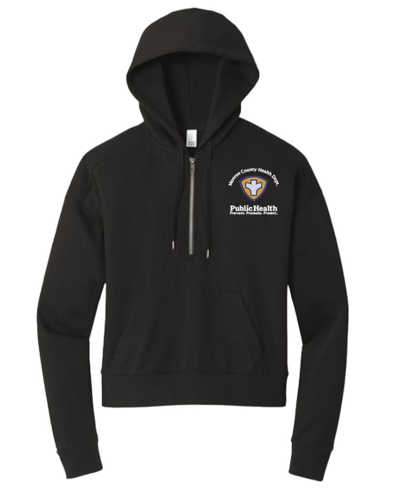 MCHD District Women's Tri-Fleece 1/2 Zip Pullover, Color: Black, Size: Adult XS