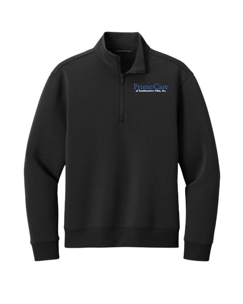 PrimeCare MERCER &amp; METTLE 1/4 Zip Soft Spacer, Color: Deep Black, Size: ADULT XS