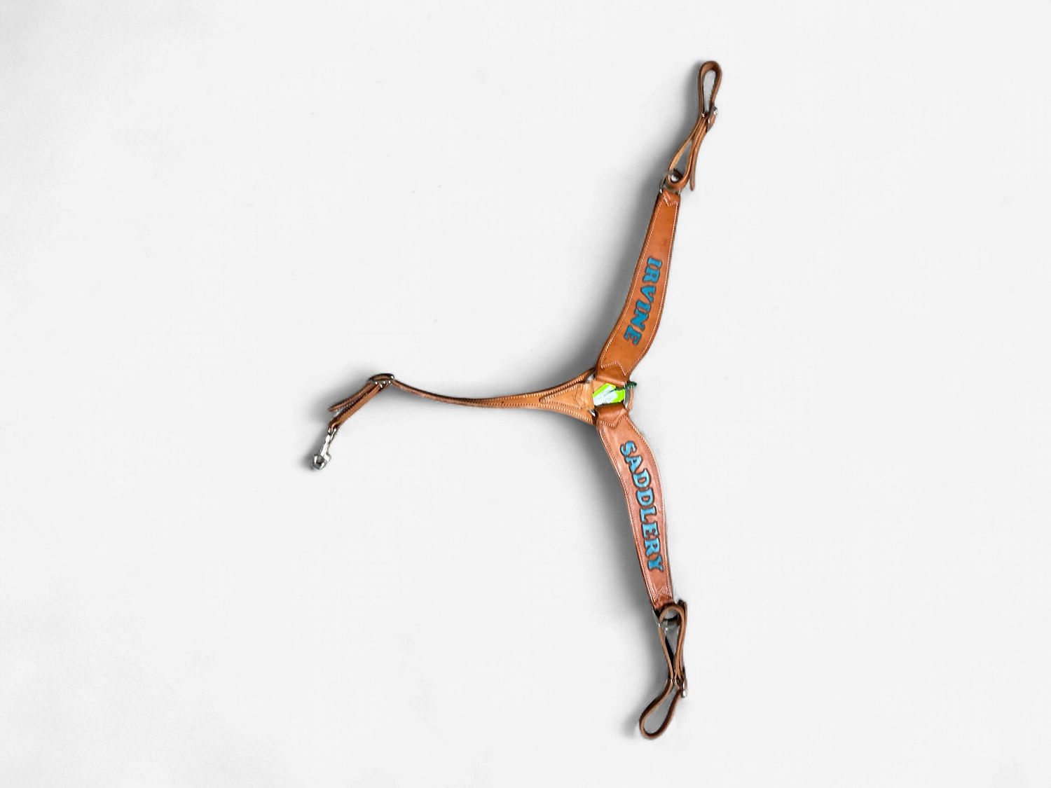 Irvine's Barrel Breastcollar, Color: Light Oil/ Teal