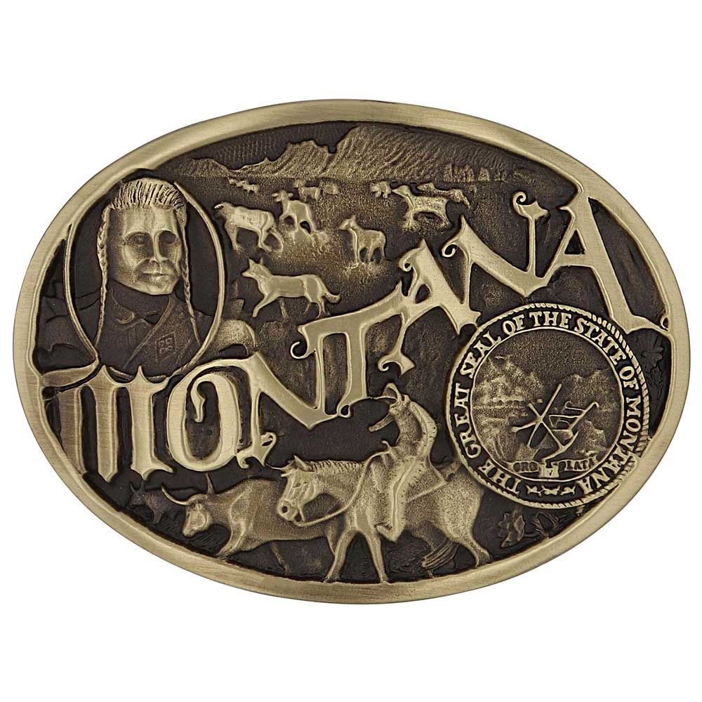 Montana Silversmiths Montana State Heritage Attitude Buckle