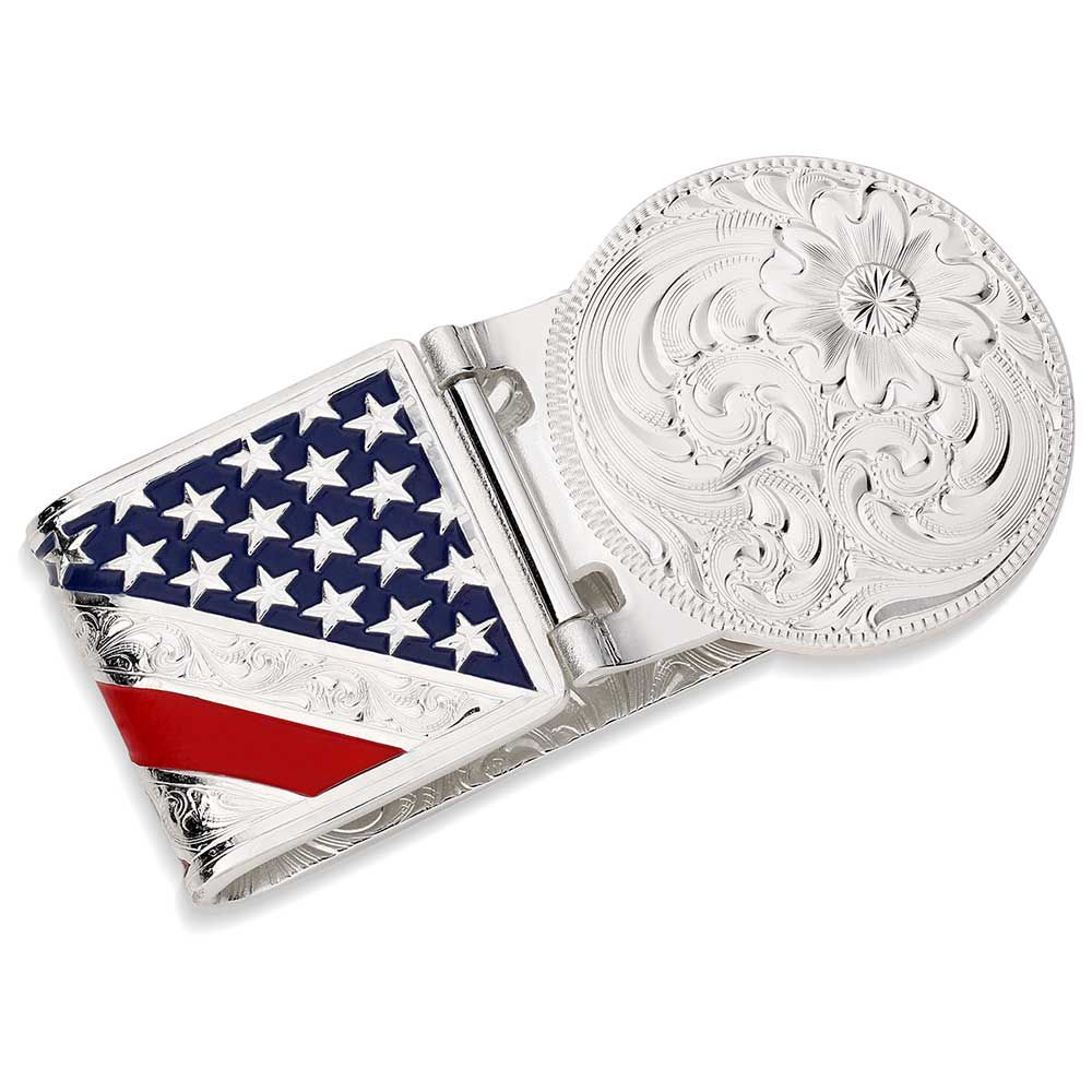 Montana Silversmiths American Made Liberty Hinged Money Clip with Bull Rider