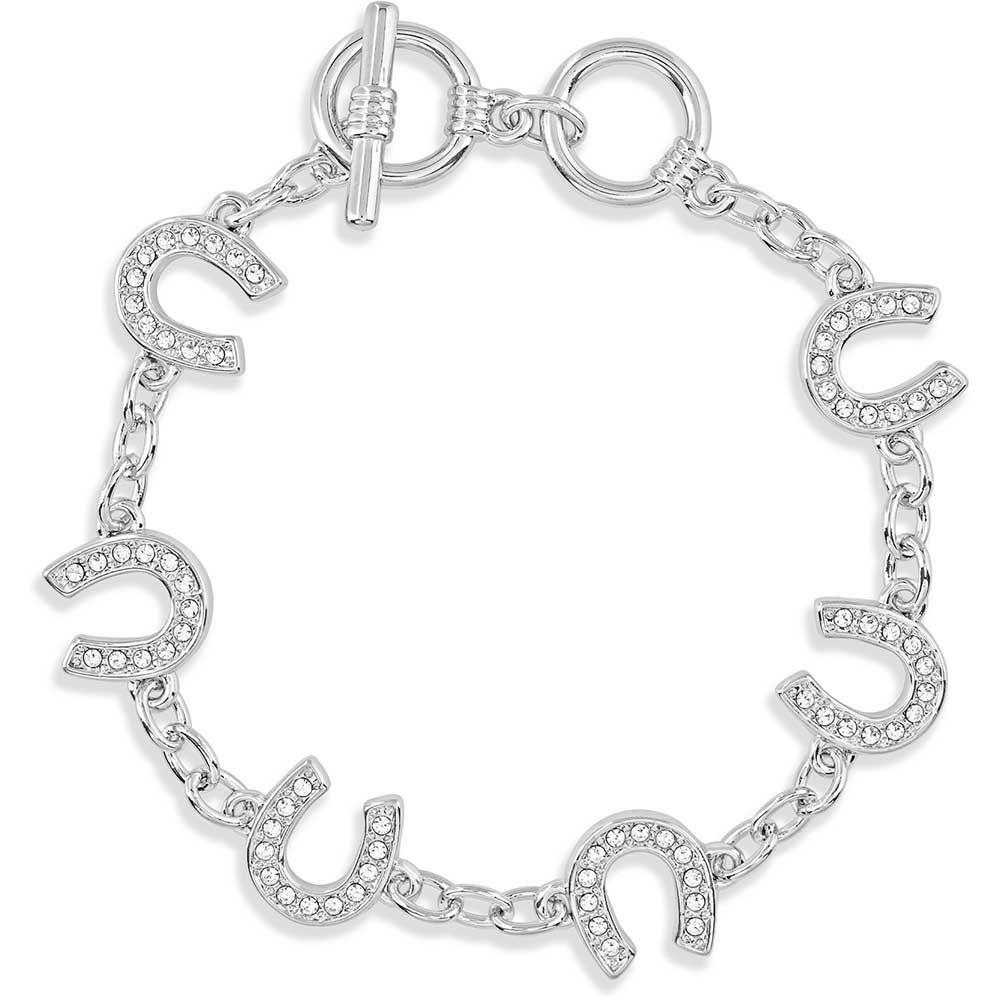 Montana Silversmiths Crystal Clear Lucky Horseshoe Link Bracelet