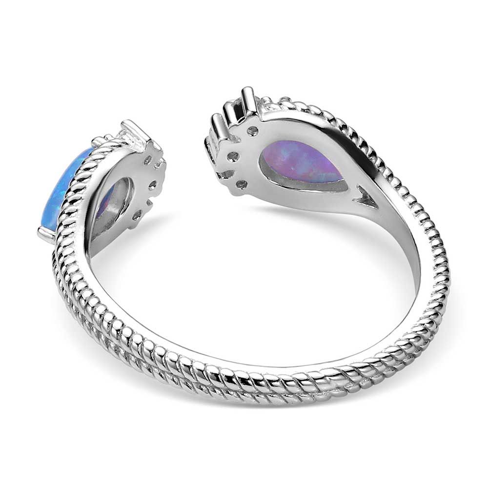Montana Silversmiths Blue Opal Flare Ring