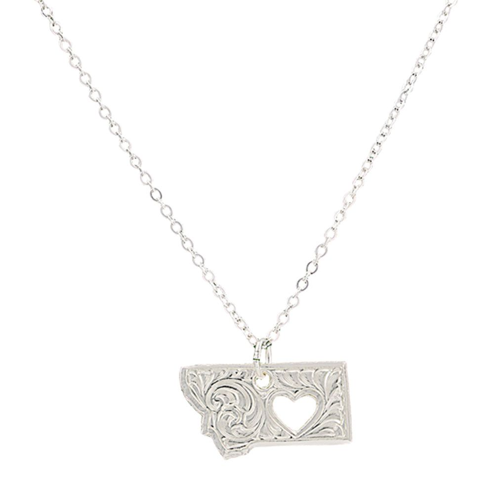 Montana Silversmiths I Heart Montana State Charm Necklace