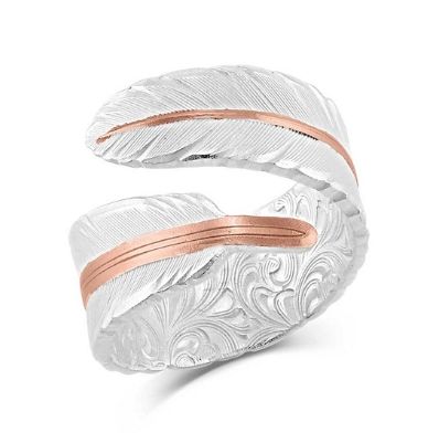 Montana Silversmiths Rose Gold Filament Feather Ring, Size: 7