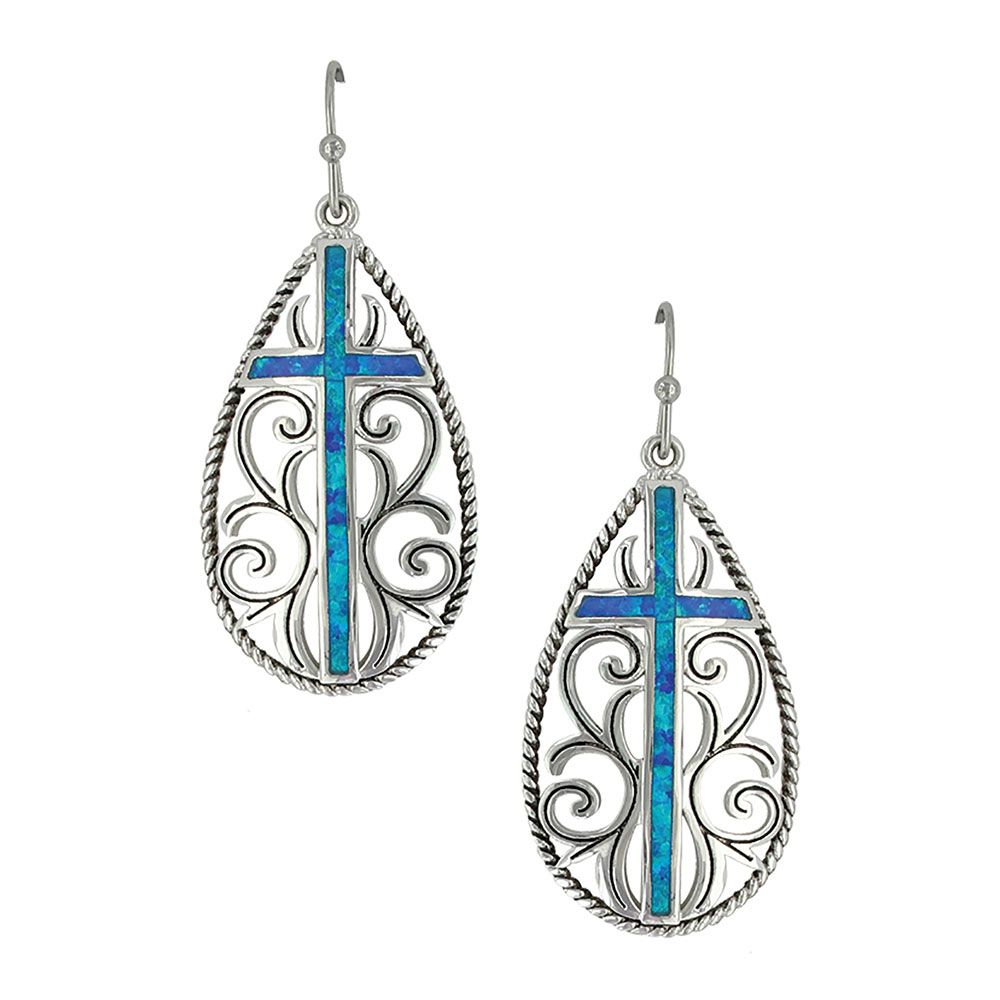 Montana Silversmiths Filigree Water Lights Cross Earrings