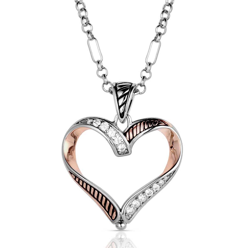 Montana Silversmiths Facets of Love Rose Gold Heart Necklace