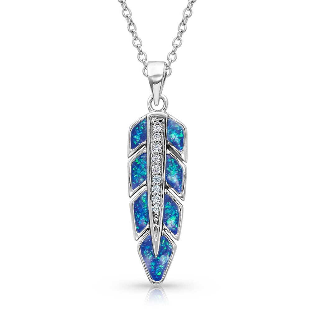 Montana Silversmiths Hawk Feather Opal Necklace