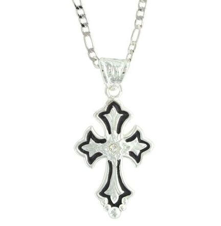 Montana Silversmiths Flower on Silver and Black Cross Fleury