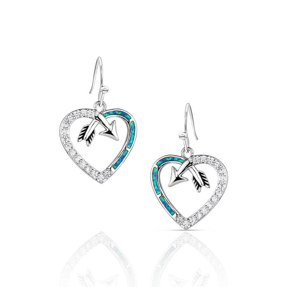 Montana Silversmiths Follow Your Arrow Opal Heart Earrings