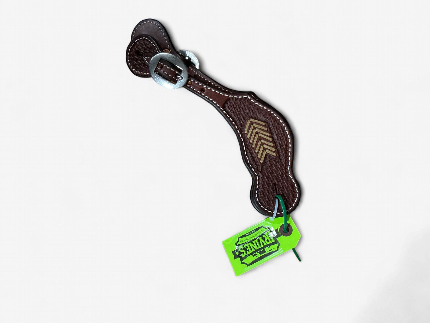 Irvine Spur Strap Basket Stamp W/Rawhide Arrow