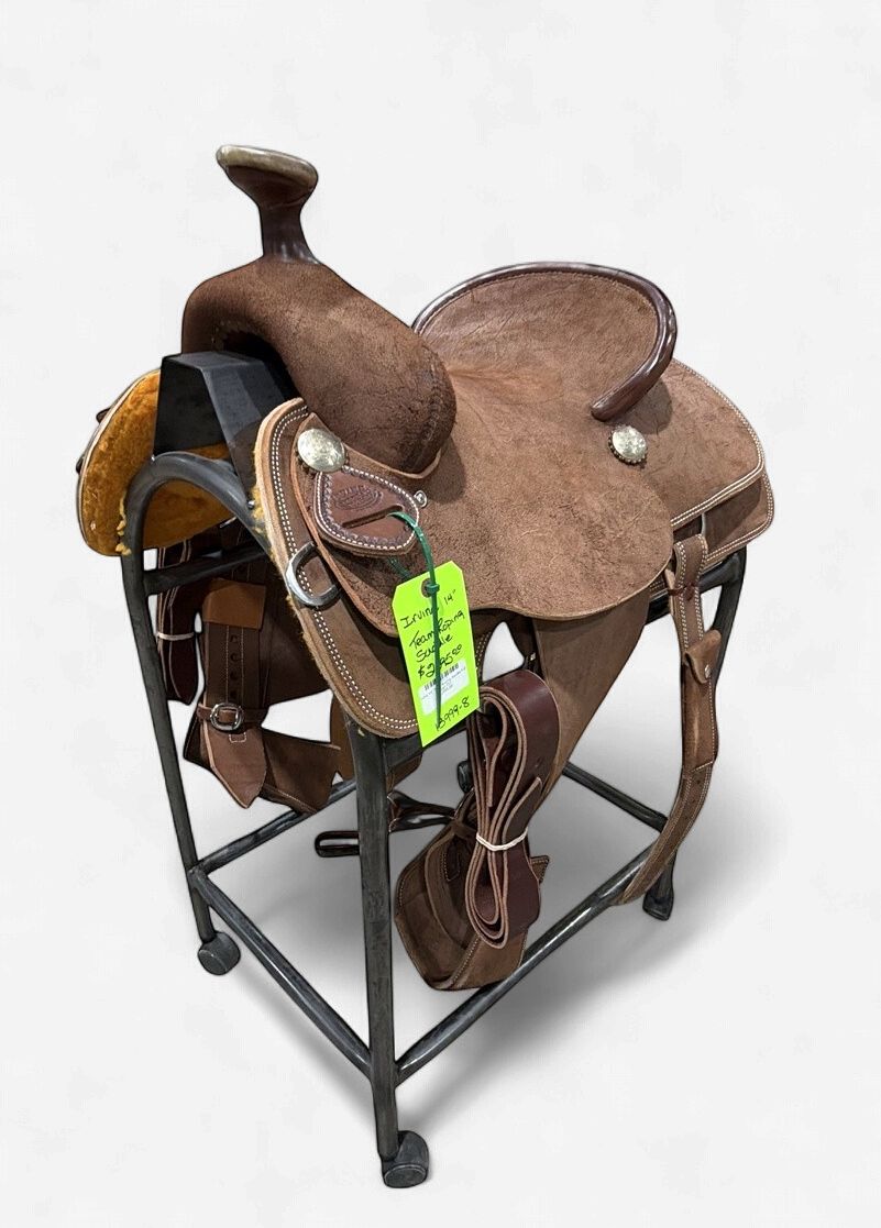 Irvine 14" Team Roping Saddle-Full Rough Out