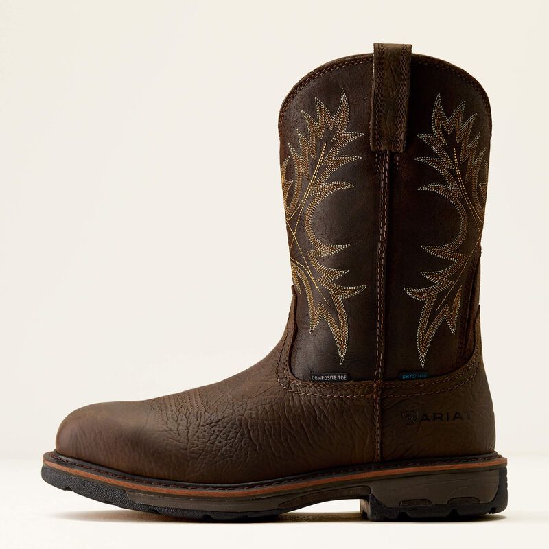 Ariat Men's WorkHog Waterproof Wide Square Toe Composite Toe Work Boot
