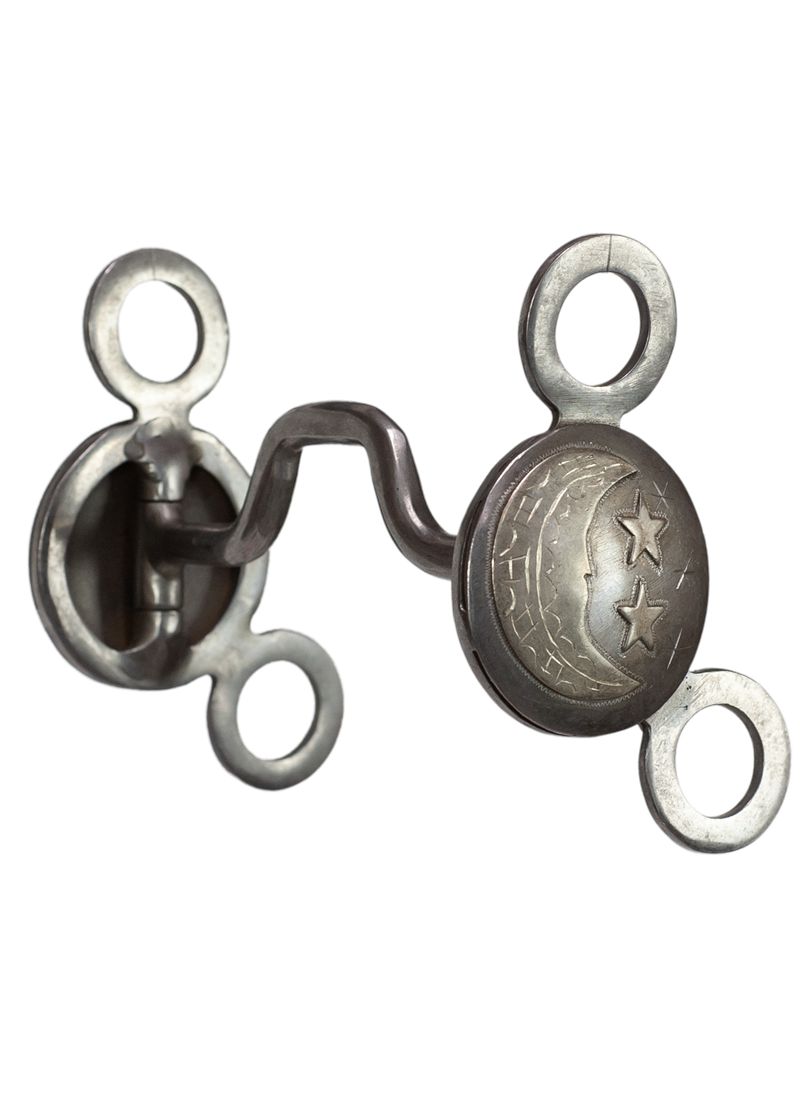 Large Concho Square Port Bit-Moon &amp; Stars