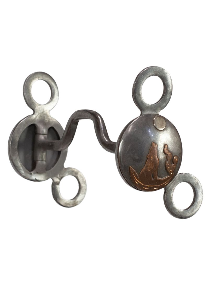 Large Concho Square Port Bit-Coyote &amp; Cactus