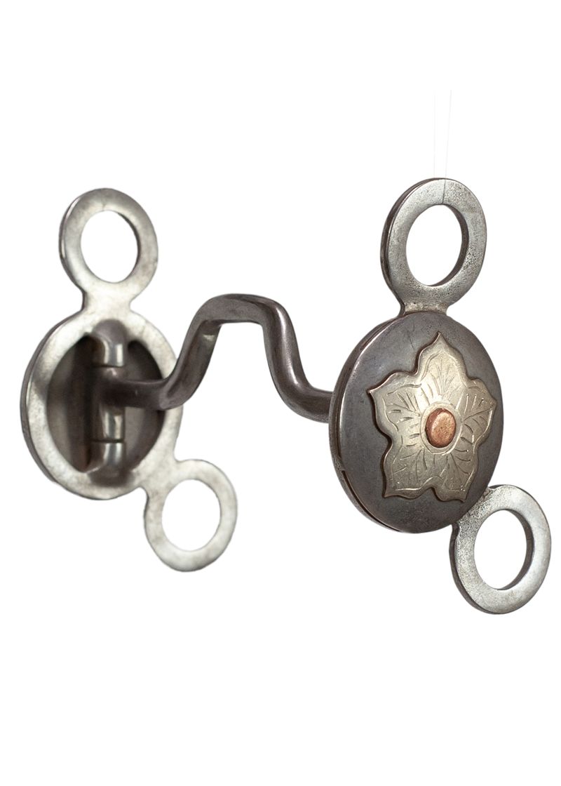 Large Concho Square Port Bit-Large Flower