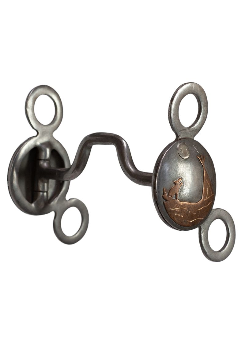Large Concho Square Port Bit-Coyote &amp; Teepee