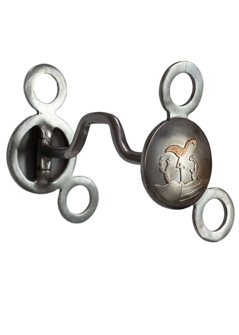 Large Concho Square Port Bit-Flamingo