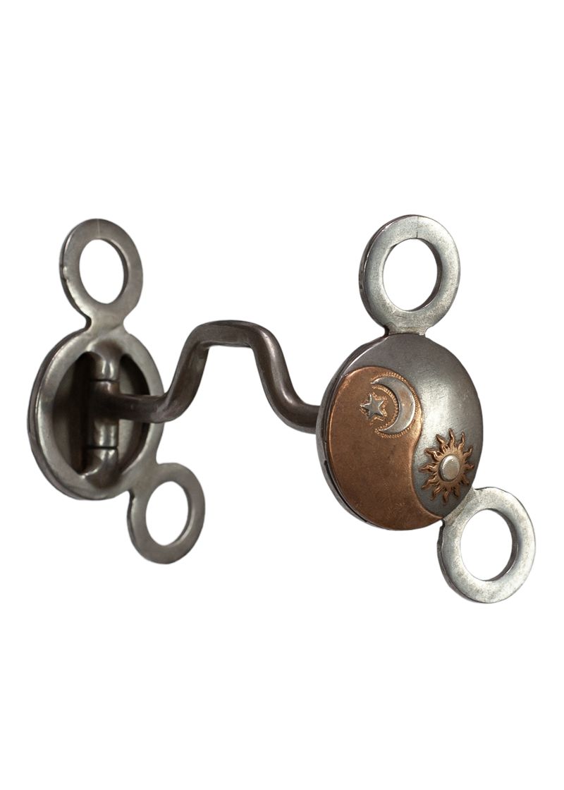 Large Concho Square Port Bit-Sun &amp; Moon