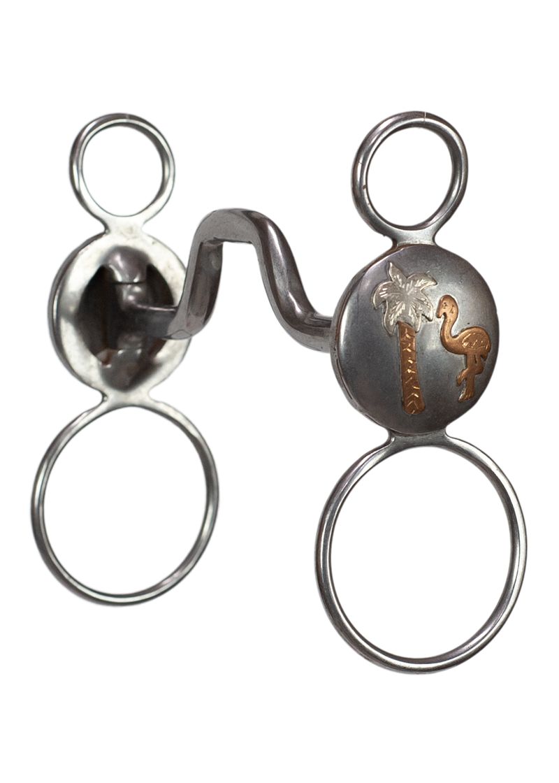 Square Port Globe Bit-Flamingo &amp; Palm Tree