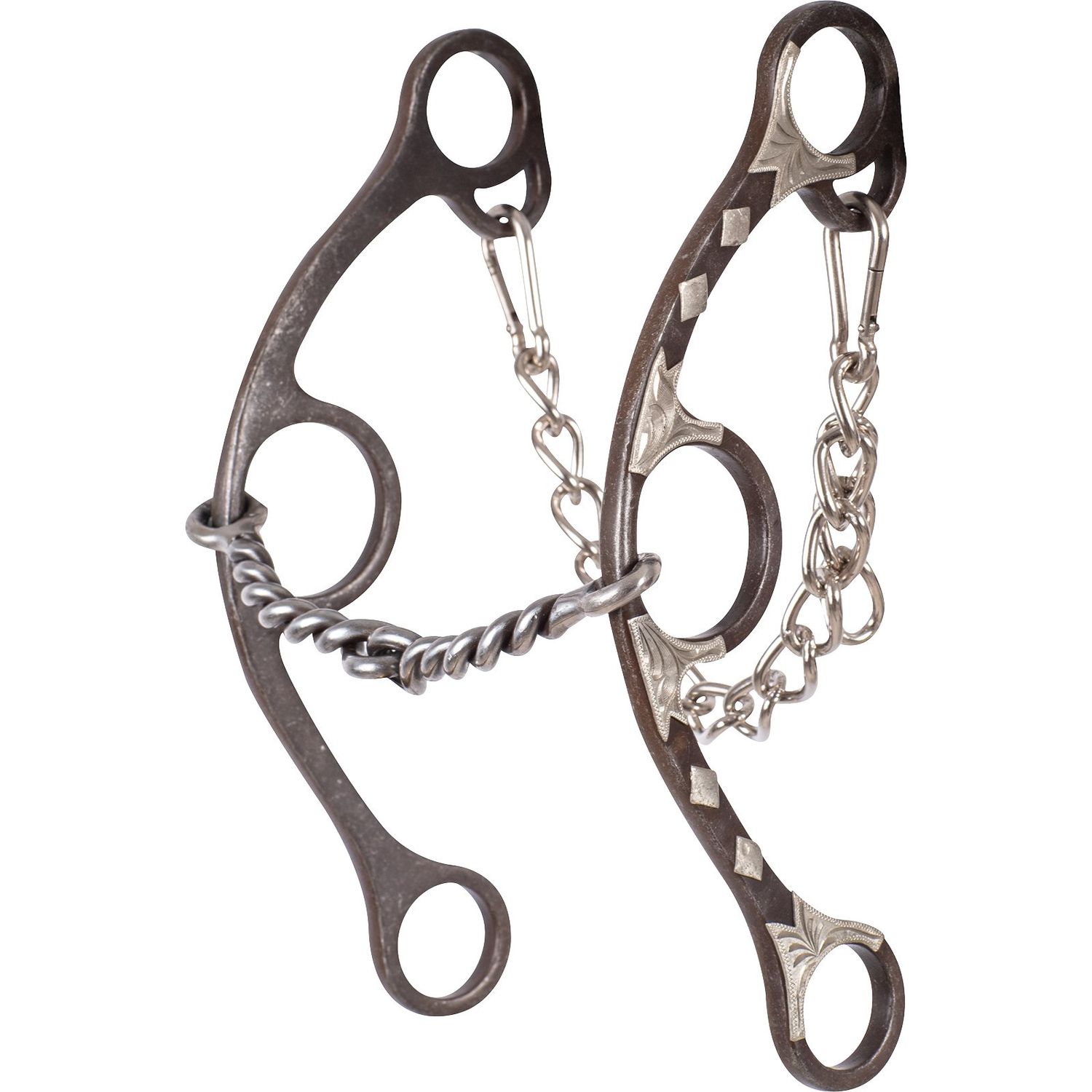 Classic Equine Sherry Cervi Long Shank Gag Barrel Bit with Twisted Wire