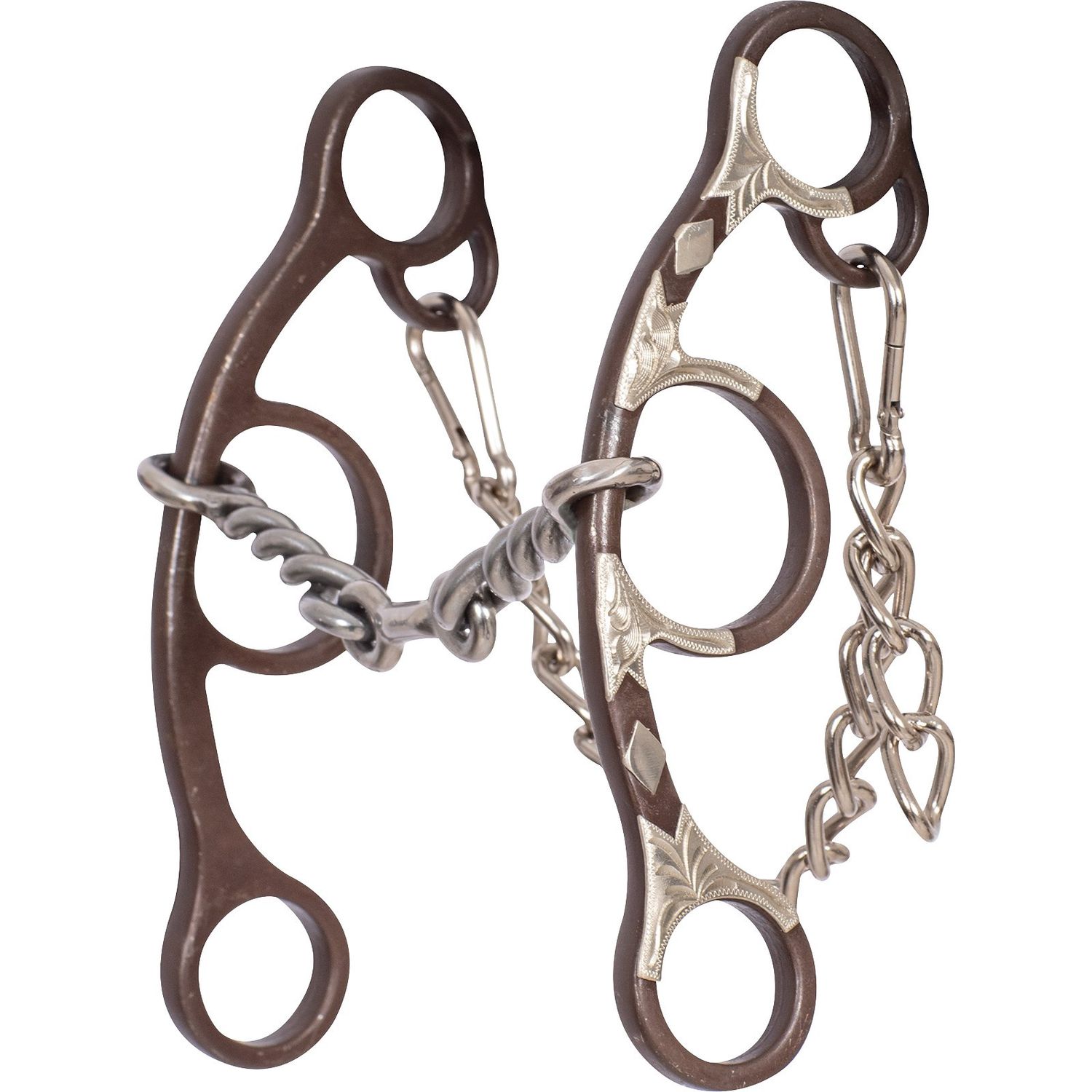 Classic Equine Sherry Cervi Short Shank Gag Barrel Bit with Twisted Wire Dogbone