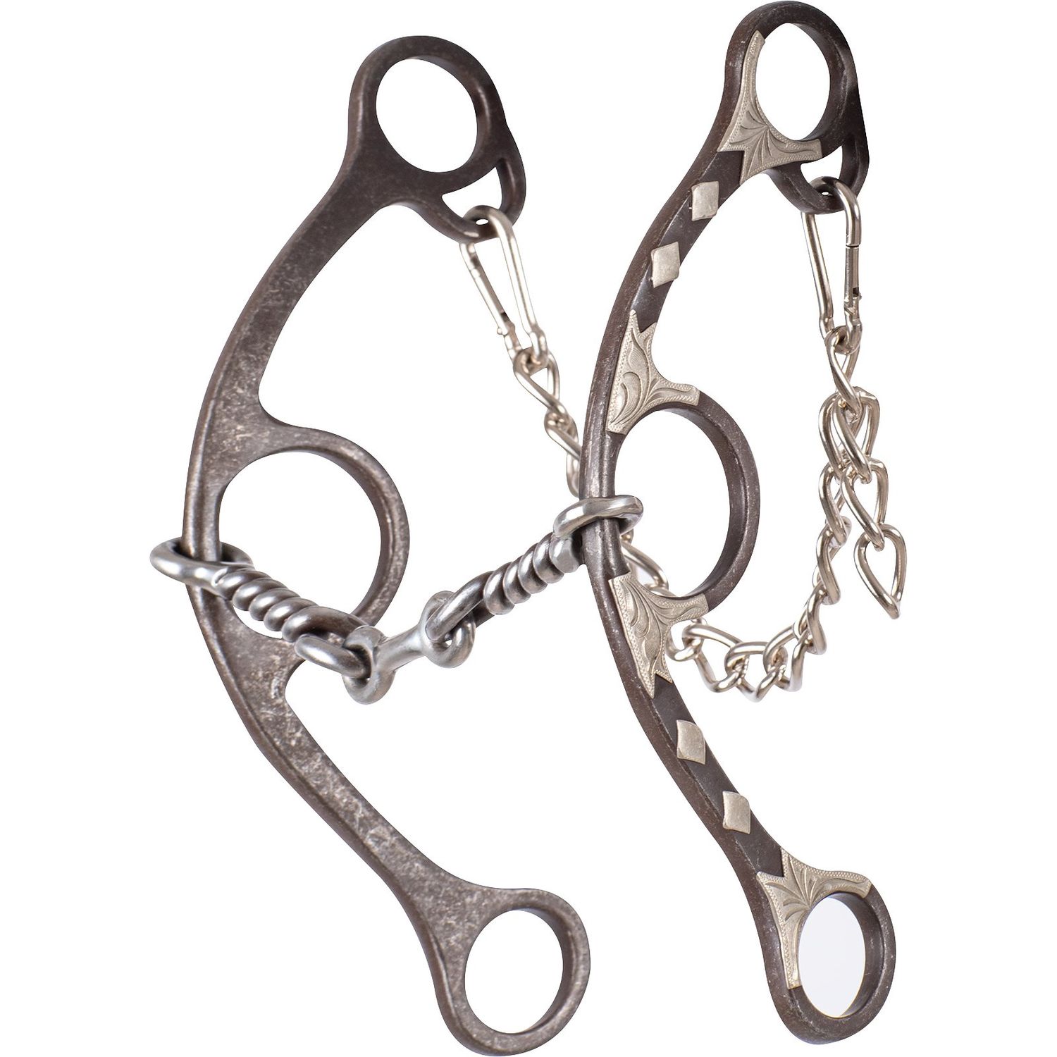 Classic Equine Sherry Cervi Long Shank Gag Barrel Bit with Twisted Wire Dogbone
