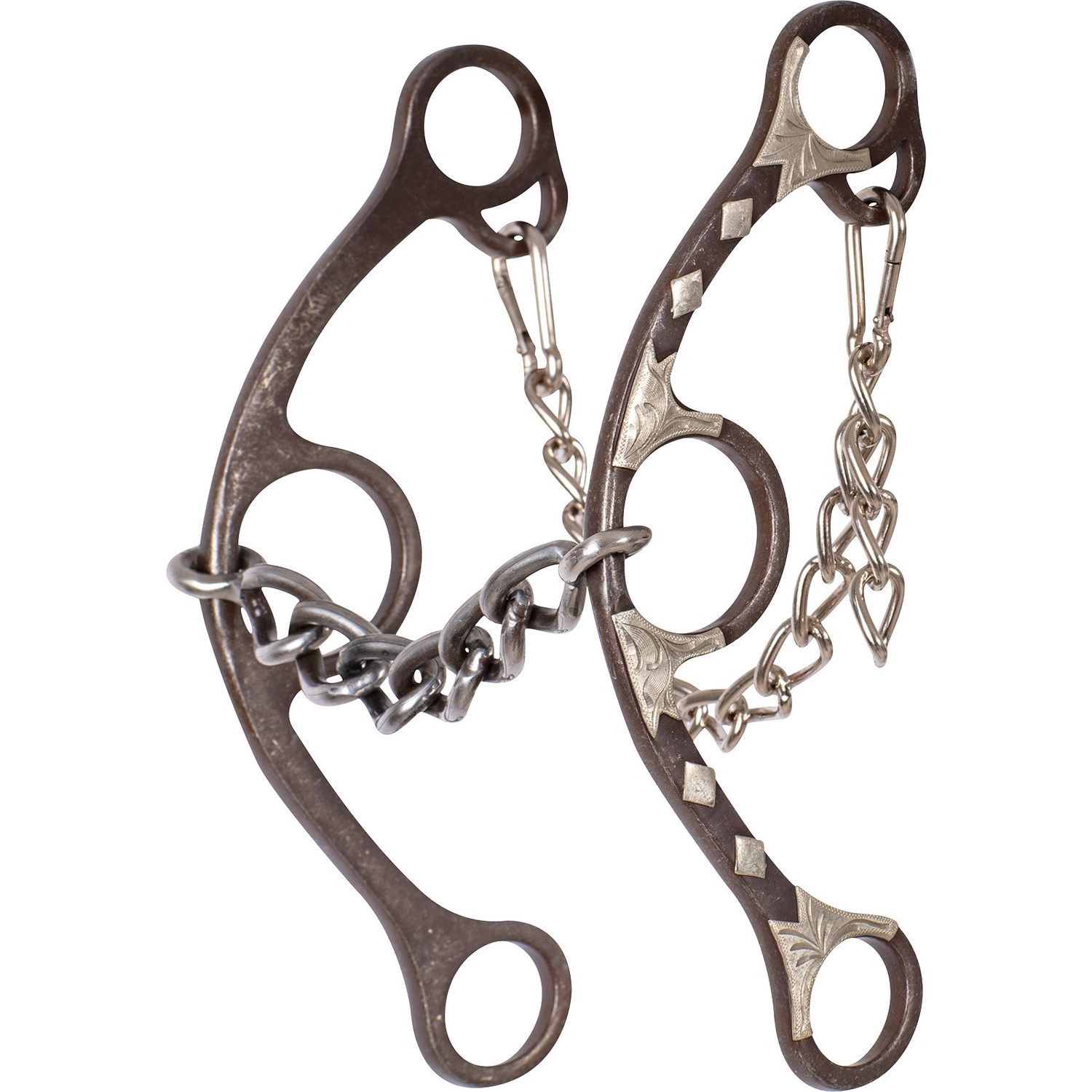 Classic Equine Sherry Cervi Long Shank Gag Barrel Bit with Chain