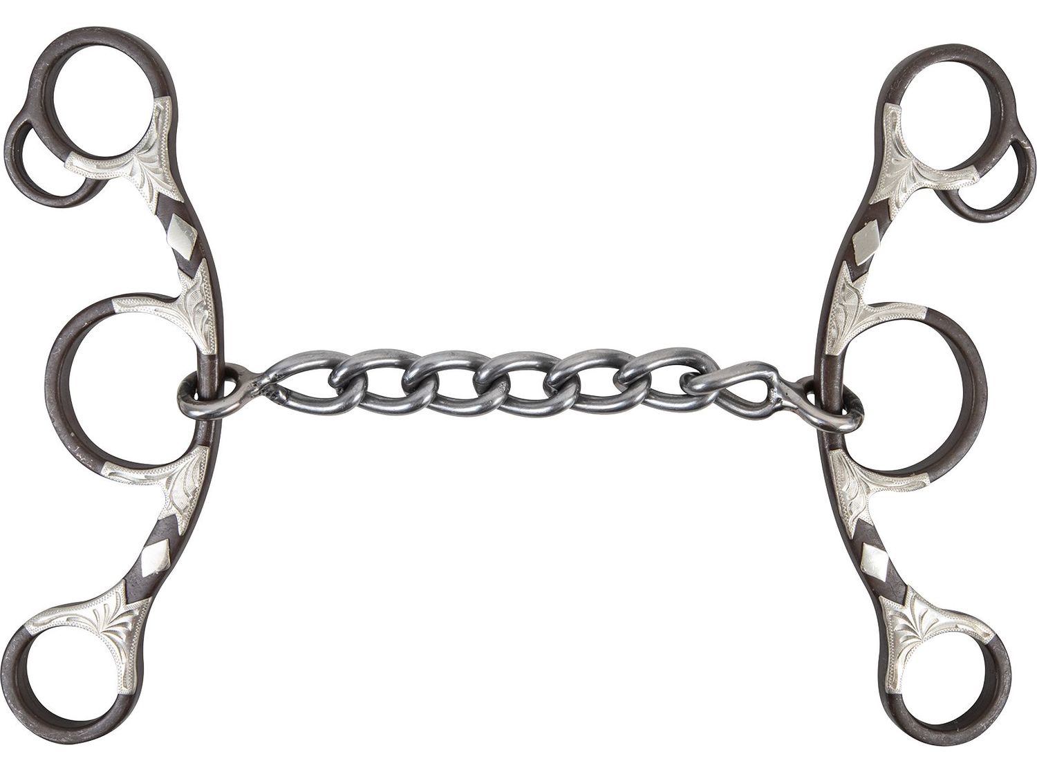 Classic Equine Sherry Cervi Long Shank Gag Barrel Bit with Chain