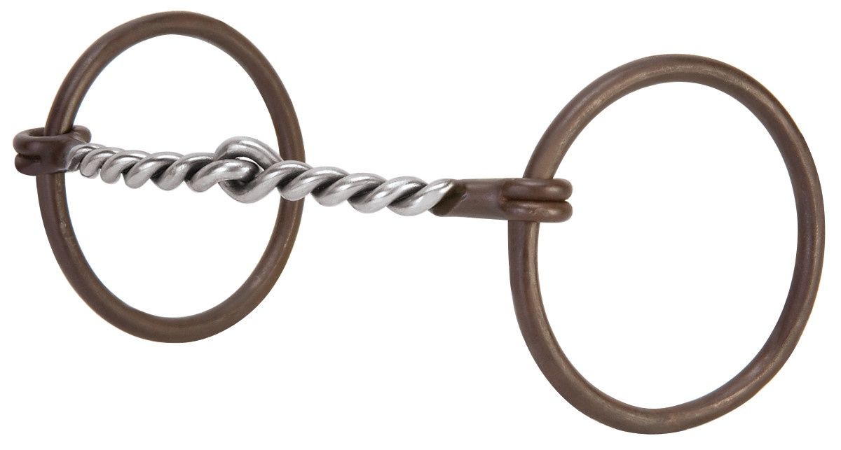 Weaver Equine Professional Ring Snaffle Bit, 5" Twisted Curved Mouth