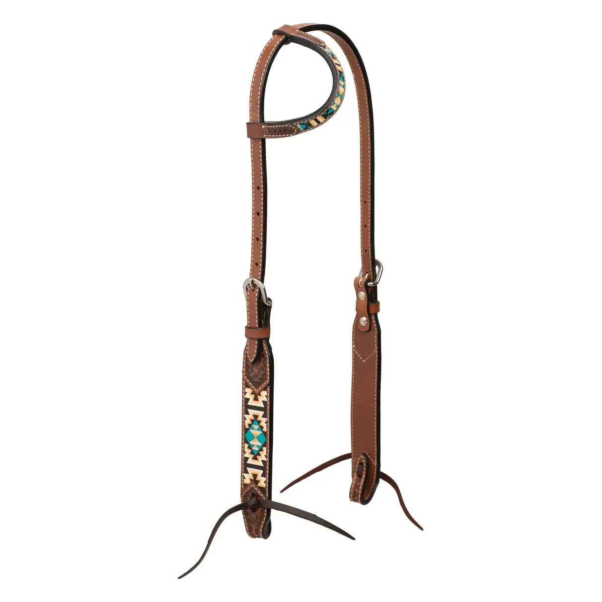 Weaver Equine Turquoise Cross Aztec 5/8" Sliding Ear Headstall