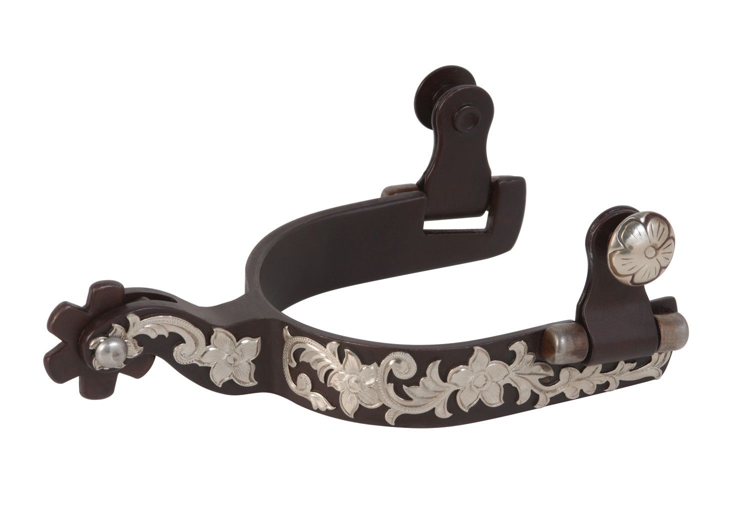 Weaver Equine Women's Antiqued Show Spurs with German Silver Floral Trim