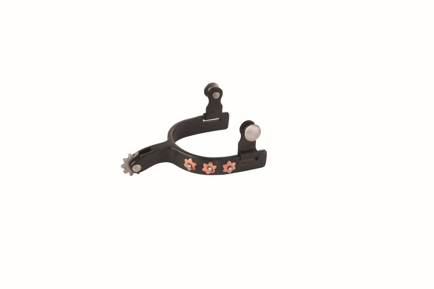 Weaver Equine Youth Spurs with Flower Design, Black Floral Spot