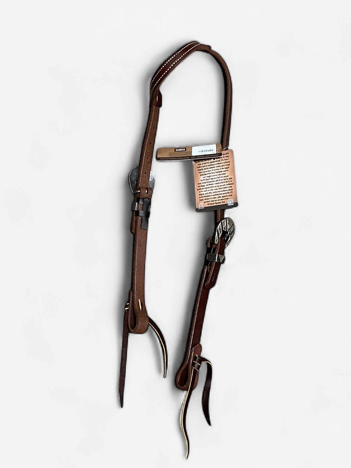 STS Ranch Signature Tack 3/4" Sliding Ear Headstall - Stainless Steel Plain Hardware