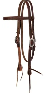 STS Ranch Signature Tack 3/4" Browband Headstall - Stainless Steel Plain Hardware