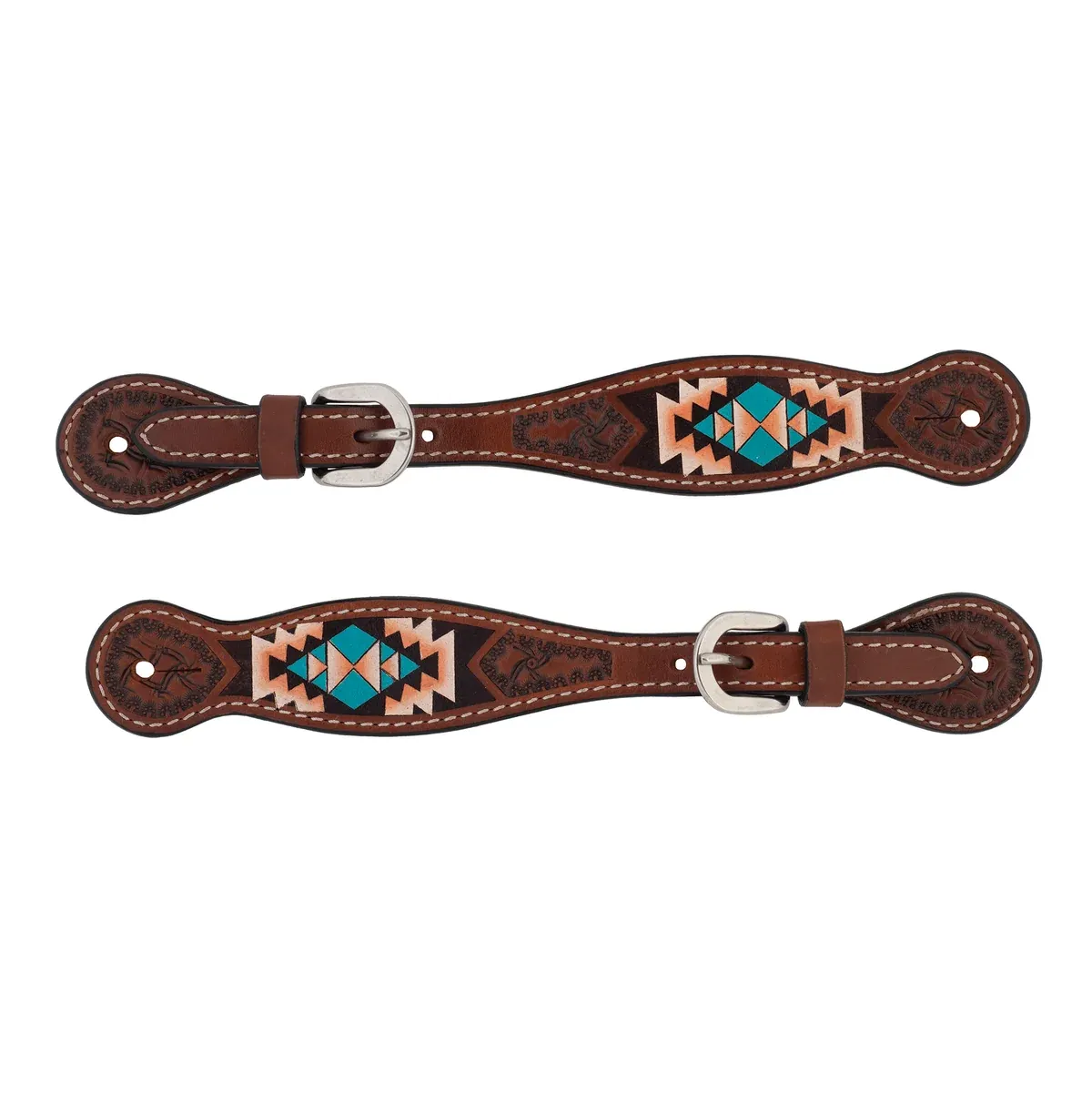 Weaver Equine Turquoise Cross Aztec Ladies' Spur Straps